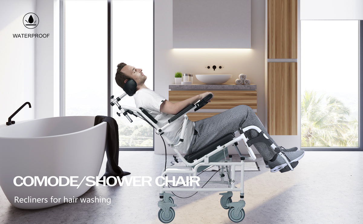 Shower chairs on online wheels